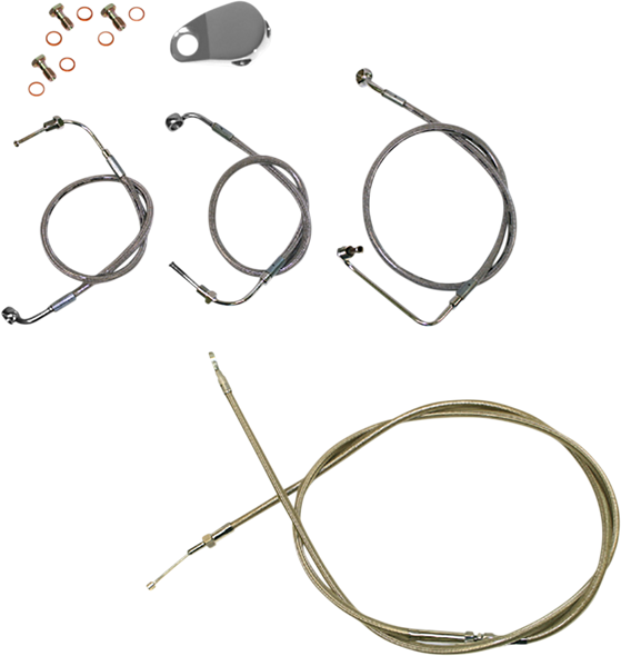 La Choppers LA-8154KT-16 Standard Stainless Braided Handlebar Cable/Brake Line