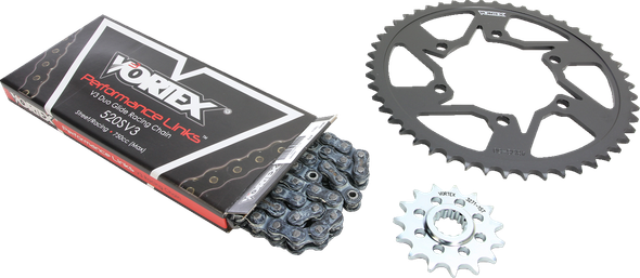 Vortex CK2270 Chain and Sprocket Kit - Hfrs - Black - for Honda CBR500R