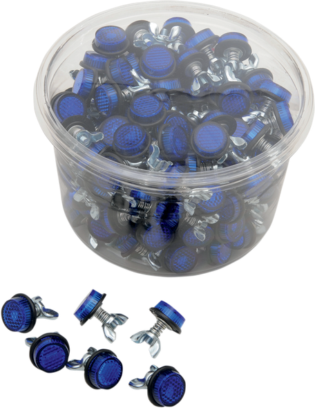 Chris Products CH150B License Plate Reflectors - 150 Pack Tub - Blue