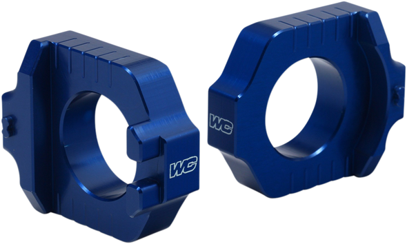 Works Connection 17-265 Elite Axle Block - Blue - for Yamaha