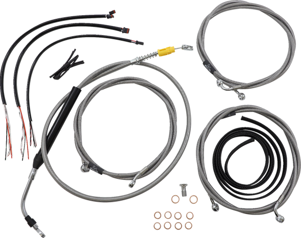 La Choppers LA-8058KT2-16 Complete Stainless Braided Handlebar Cable/Brake Line