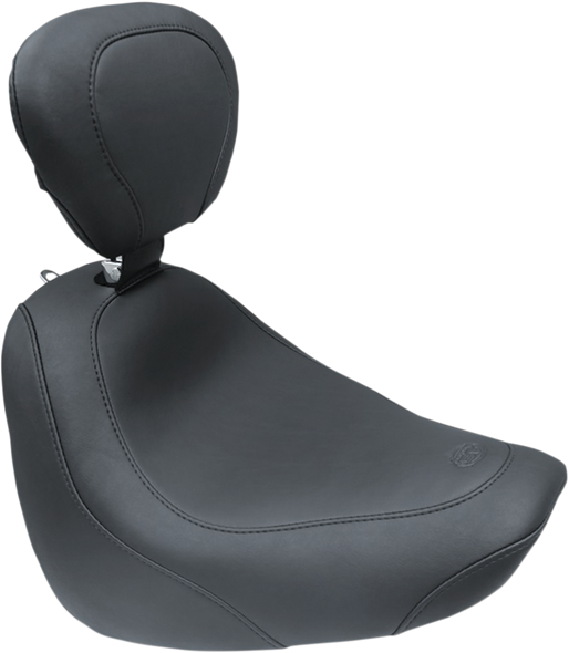 Mustang 79336 Seat - Wide Tripper Solo - with Backrest - Smooth - Black