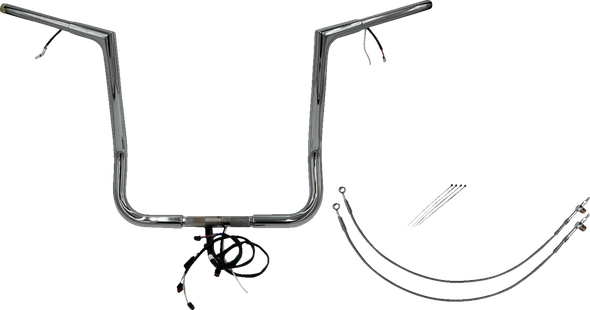 Fat Baggers Inc. 702216 Ez Install Wired 1-1/4" Flat Top Handlebar Kit - 16"