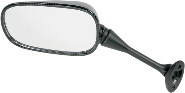 Emgo 20-35224 Mirror - Side View - Black/CF - Rectangle - Left - for Honda
