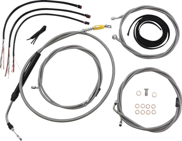 La Choppers LA-8058KT2-19 Complete Stainless Braided Handlebar Cable/Brake Line