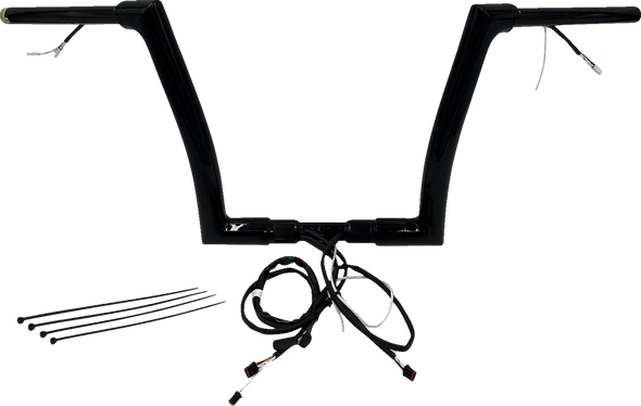 Fat Baggers Inc. 601312-B Ez Install Wired 1-1/2" Flat Top Handlebar Kit - 12"