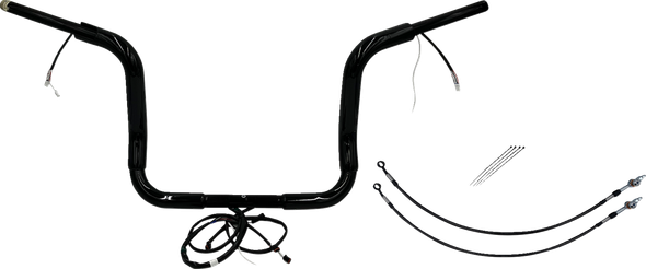 Fat Baggers Inc. 802512-B Ez Install Wired 1-1/2" Round Top Handlebar Kit - 12"