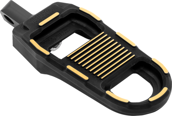 Drag Specialties 1620-2784 Adjustable Foot Pegs Designed by Gilles - Black/Gold