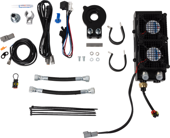 Ultracool SMSP-2N Side Mount Oil Cooler Kit - Naked Black - Sportster