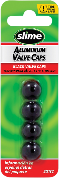 Slime 20132 Valve Stem Caps - Black - 4 Pack