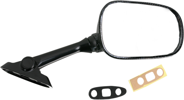 Emgo 20-69723 Mirror - Side View - Carbon Fiber - Rectangle - Right - for Suzuki