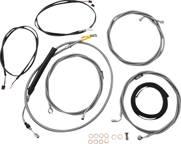La Choppers LA-8058KT3-19 Complete Plug-and-Play Cable Kit - ABS - Stainless