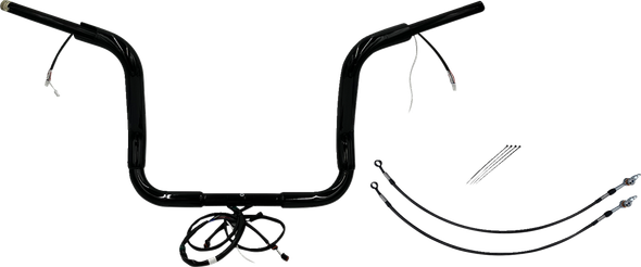 Fat Baggers Inc. 801512-B Ez Install Wired 1-1/2" Round Top Handlebar Kit - 12"