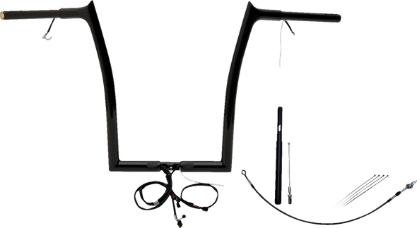 Fat Baggers Inc. 912916-B Ez Install Wired 1-1/4" Pointed Top Handlebar Kit