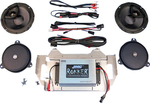 J & M RKT6-200HC14 200 W 2-Channel Amplifier/Speaker Kit - for Harley Davidson