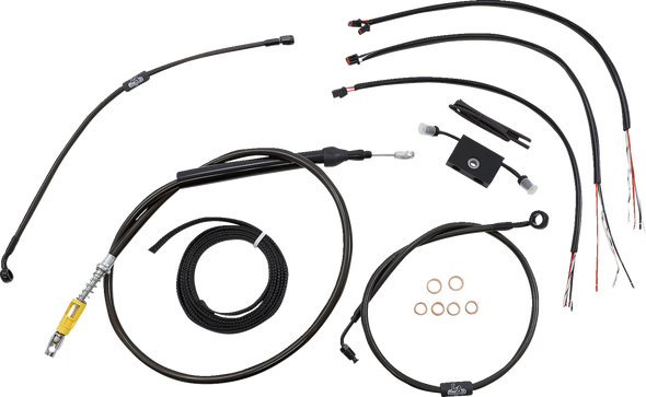 La Choppers LA-8157KT2-16M Complete Midnight Braided Cable Kit - 18-24 Softail