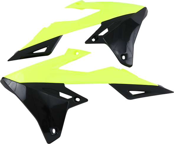 Ufo SU04941-Dfluu Radiator Shrouds - Black/Fluorescent Yellow