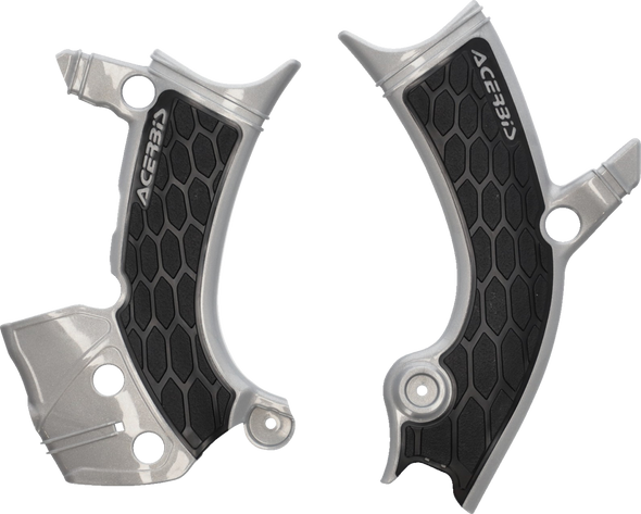 Acerbis 2981441015 X-Grip Frame Guards - Silver/Black - Yz 250/450 F/FX