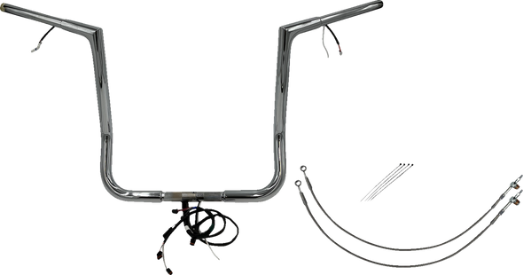 Fat Baggers Inc. 701216 Ez Install Wired 1-1/4" Flat Top Handlebar Kit - 16"