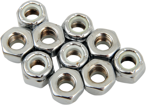 Drag Specialties DS-190525 Nuts - Nylon - Chrome - 1/4"-28