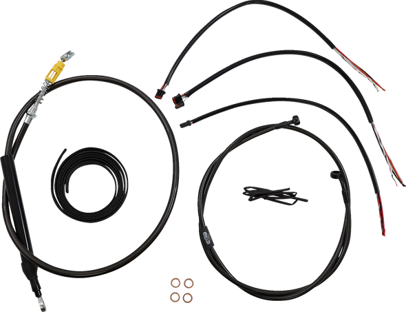 La Choppers LA-8156KT2-19M Complete Midnight Braided Cable Kit - 18-22 Softail