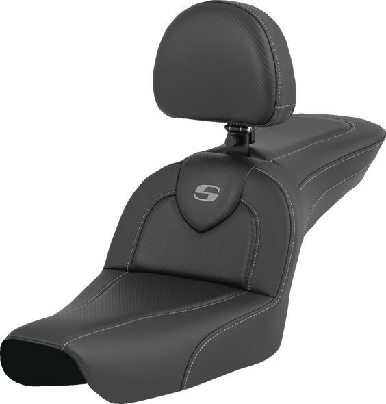 Saddlemen 804-05-185BR RoadSofa - CF - with Driver Backrest - FXDWG 04-05