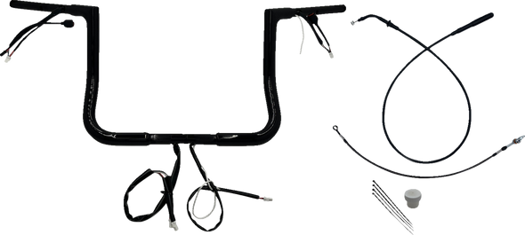 Fat Baggers Inc. 749012-B 1-1/4" Ez Install Flat Top Handlebar - 12" - Black