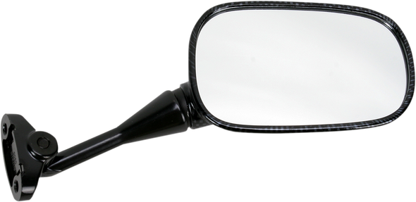 Emgo 20-87023 Mirror - Side View - Carbon Fiber - Rectangle - Right - for Honda