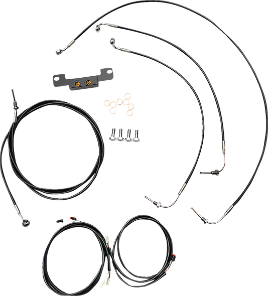 La Choppers LA-8056KT3-08B Complete Plug-and-Play Cable Kit - ABS - Black