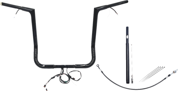 Fat Baggers Inc. 712016-B Ez Install Wired 1-1/4" Flat Top Handlebar Kit - 16"