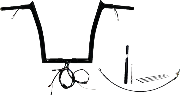 Fat Baggers Inc. 912914-B Ez Install Wired 1-1/4" Pointed Top Handlebar Kit