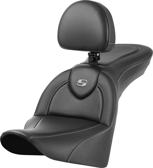 Saddlemen 818-33-185BR Roadsofa Carbon Fiber Seat - With Backrest - FL 18-24