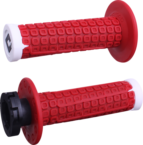 Odi H36NDRW Nomad Lock-On Grips - Off-Road - Red/White/Silver