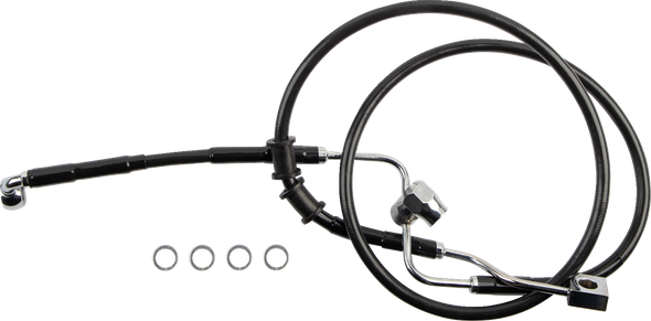 Drag Specialties 1741-6347 Brake Line - Rear - Master Cylinder to ABS - Black