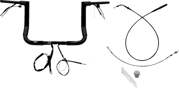 Fat Baggers Inc. 649012-B 1-1/2" Ez Install Flat Top Handlebar - 12" - Black