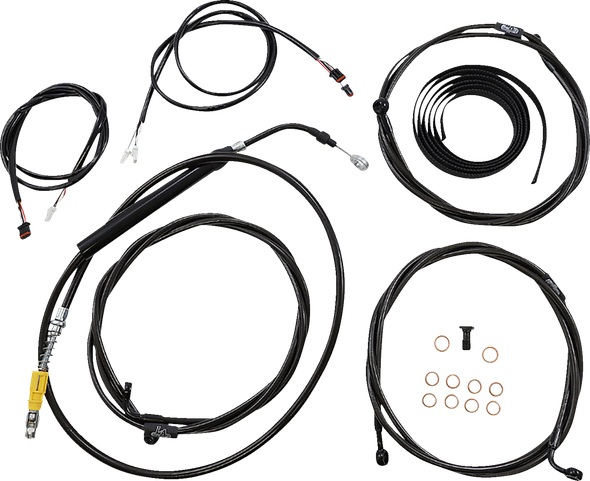 La Choppers LA-8058KT3-08B Complete Plug-and-Play Cable Kit - ABS - Black