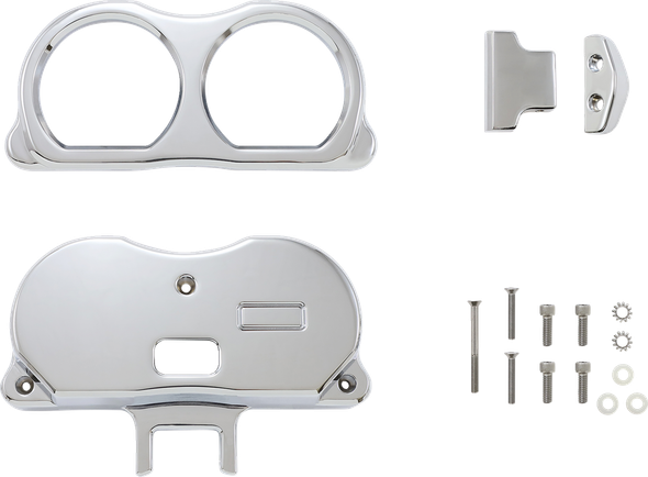 LA Choppers LA-7397-03C Gauge Mount - Dual - Chrome - Flt