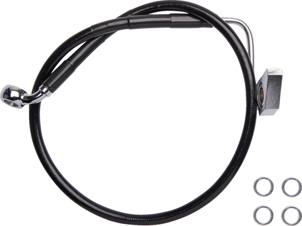 Drag Specialties 1741-6337 Brake Line - Rear - ABS - Black