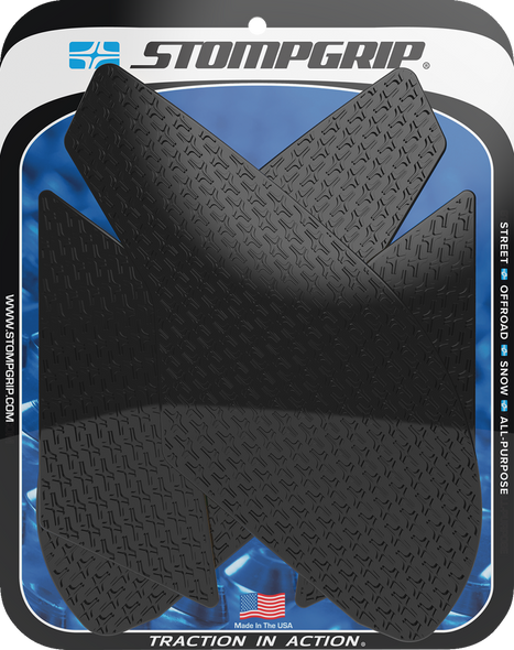 Stompgrip 55-14-0136B Tank Grips - Icon - Black - for Suzuki - Sv 16-25