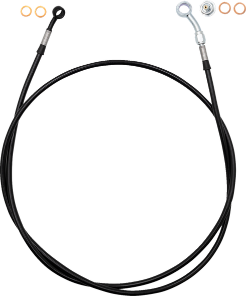 FAT Baggers INC. 110062-B Ez Install Brake Line - 62" - Black Braid