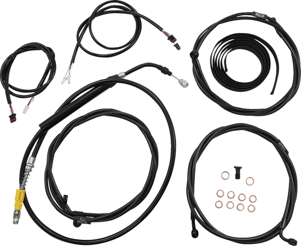 La Choppers LA-8056KT3-13M Complete Plug-and-Play Cable Kit - ABS - Midnight