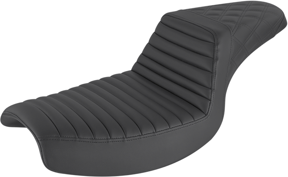 Saddlemen 882-09-176 Step-Up Seat - Front Tuck-n-Roll/Rear Lattice Stch - Black