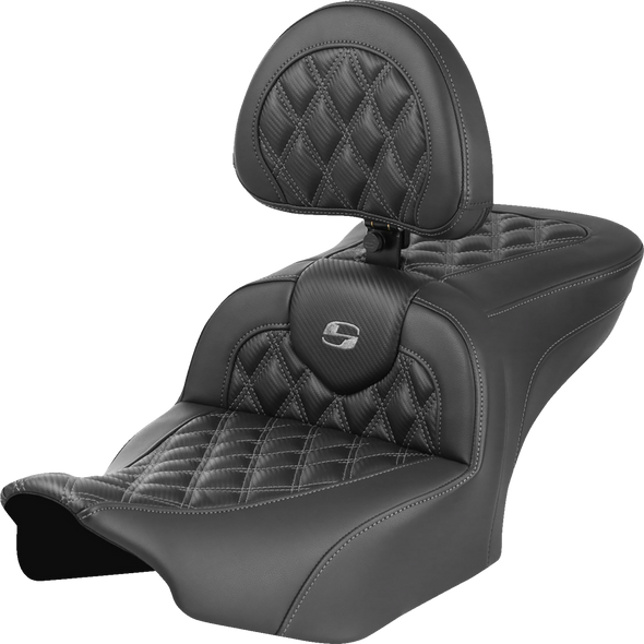 Saddlemen 823-07-206B2 RoadSofa Seat - w/ Backrest - CF - FLTR/FLHX 23-24