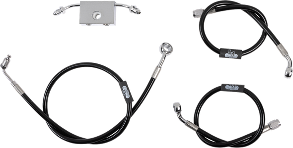 LA Choppers LA-8154B13B Brake Line - 12" - 14" Ape Hanger Handlebars - Black