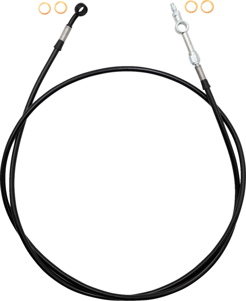FAT Baggers INC. 120069-B Ez Install Brake Line - 69" - Black Braid