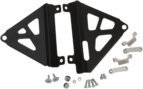 Works Connection 18-B709 Radiator Brace Set - Black - for Honda