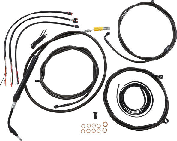 La Choppers LA-8058KT2-19M Complete Midnight Braided Cable Kit - 21-22 Touring