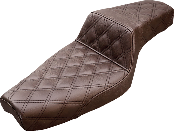 Saddlemen 879-03-175BR Step-Up Seat - Full Lattice Stitch - Brown - XL