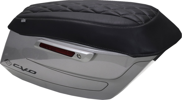 Mustang 88470GM Deluxe Diamond Saddlebag Lid Cover - FLH/FLT 23-25