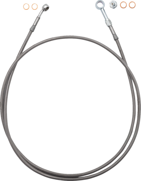 FAT Baggers INC. 100067 Ez Install Brake Line - 67" - Stainless Steel Braid